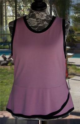 #ad New Sleeveless Black Trim Pretty Pink ELLE Tunic Shirt Sz. XXL 44quot; Bust $17.99