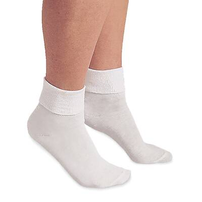 #ad Buster Brown Womens 100% Cotton Socks Fold Over Bobby Socks Ankle Socks 3 Pairs $17.99