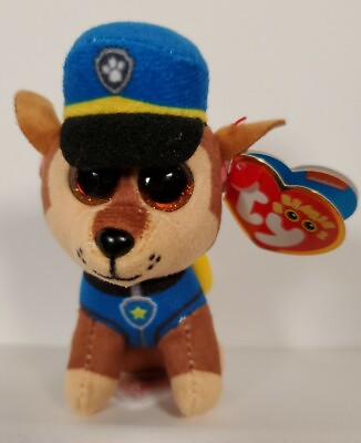 #ad TY Beanie Baby Boos CHASE Paw Patrol 2019 Plastic Key Chain Clip 4quot; NEW $7.99