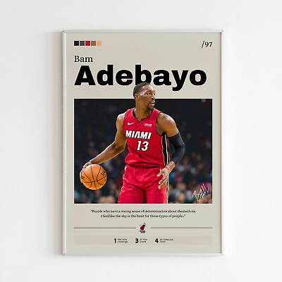 #ad Bam Ado poster Miami Heat art Basketball print Ado Miami Heat art $41.31