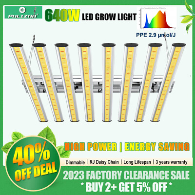 #ad Phlizon 640W LED LM301B Grow Light Hydroponics 6x6ft Full Spectrum Dimmable Lamp $379.59