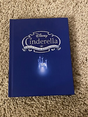 #ad Cinderella Disney 3 Movie Jewelry Box Collection DVD Blu ray 6 Discs $30.00