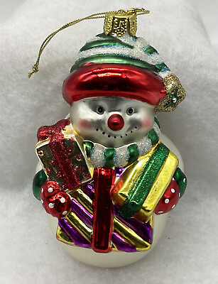 #ad The Brass Key Collectible Classic Snowman With Christmas Packages Pre owned $10.99