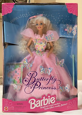 #ad VINTAGE BARBIE 1994 BUTTERFLY PRINCESS BARBIE DOLL WITH MAGIC WAND NRFB $43.50