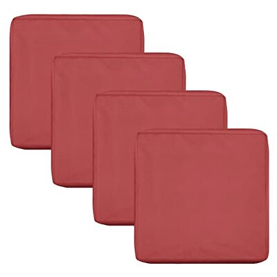 #ad Patio Seat Cushion Covers Replacement 22x20x4 in 4 PCS Covers Only Red $52.74