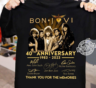 #ad New Bon Jovi 40th Anniversary 1983 2023 Thank Memories All Size T Shirt DA1829 $21.99