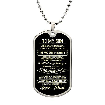 #ad Son Dog Tag To My Son I Am Always Right There In Your Heart Dog Tag $35.33