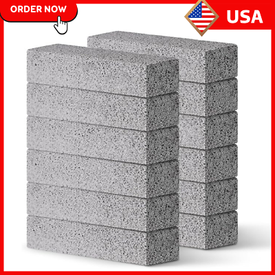 #ad 12Pack Pumice Stone for Toilet Cleaning Bowl StickPowerfully Cleans Hard Water $10.95