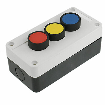#ad Red Yellow Blue Cap Momentary Switch Push Button Control Box AC 400V 240V AU $24.76
