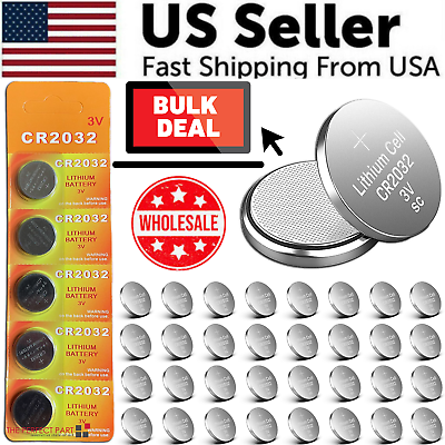 #ad 5 50x LITHIUM BATTERY 3V CR2032 CR 2032 BR2032 DL2032 Remote Button Cell Watch $3.69