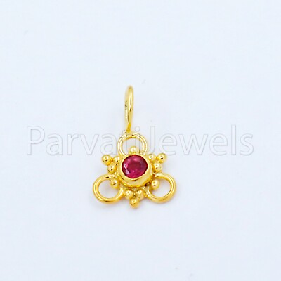 #ad Natural Ruby Charm Solid 18k Gold Charms Wedding Designer Womens Charms Pendant $89.41