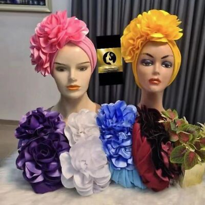 #ad Polyester Turban Cap Women Fashion Hat Hijab Broadcloth Polyester Party Accessor $21.95