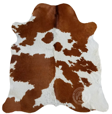 #ad Real Cowhide Rug Brown and White Size 6x6 7 $124.99