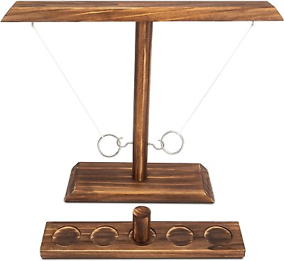 #ad Large Ring Toss Game 15.7quot; X 13quot; Wooden Ring Hook Tossing Game $12.99