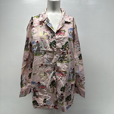 #ad Nick amp; Nora Poodles in Paris Pajama PJ Top Shirt 100% Cotton Print Pink Size XL $24.99