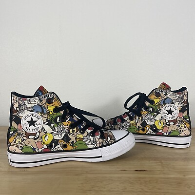 #ad Converse AllStar High X Looney Tunes Mens Sz 4 Womens Sz 6 Characters WORN ONCE $54.95