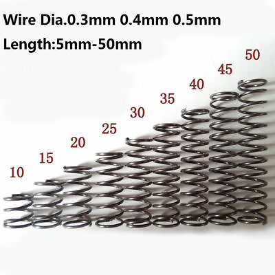 #ad 10 Pcs Small Springs Compression Spring Steel Wire Dia.0.3mm 0.5mm OD 2mm 10mm $3.50