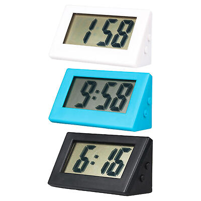 #ad Mini Digital Clock LCD Small Battery operated Clock Office Table Time Display $7.90