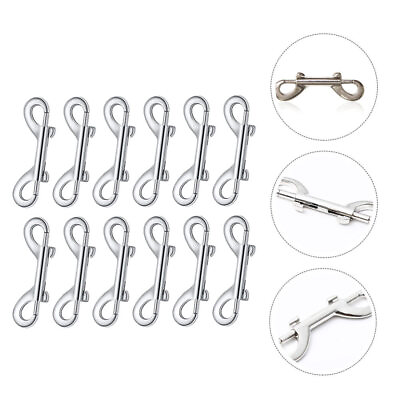 #ad 12 PCS Metal Double Hook Dog Leash Clips Exercise Accessories $25.39