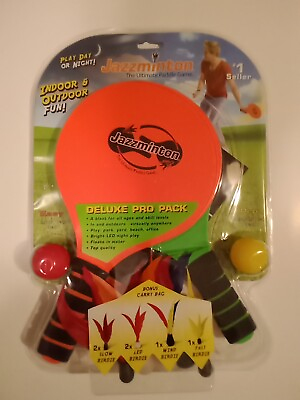 #ad Jazzminton The Ultimate Paddle Game 2 Paddles 2 Balls 6 Birdies amp; Bag New Sealed $26.25