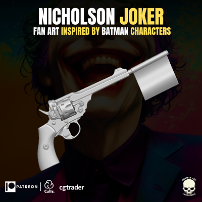#ad Joke flag pistol Joker custom gun for use w 4quot; 6quot; 7quot; 12quot; DC action figures $12.00