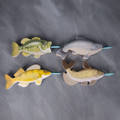 #ad Melissa amp; Doug Wooden Fish Lot of 4 Replacement Part Piece Lets Explore Fishing $6.99