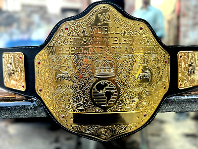 #ad big gold world heavyweight championship belt wrestling title 2mm brass adult $124.99