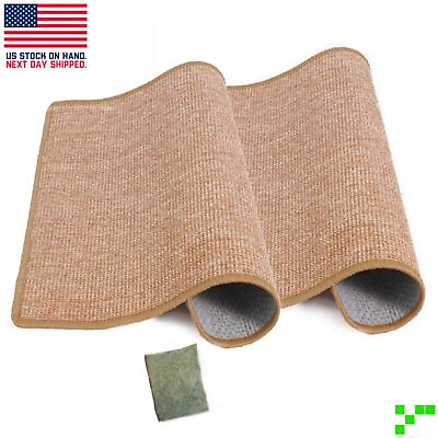 #ad Natural Sisal Cat Scratching Mat 12 x 16 Non Slip for Kitty Furniture Wall Tray $11.95