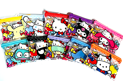 #ad Sanrio All 10 Characters Hello Kitty 50Th Anniversary Flat Pouch Japan $15.00