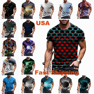 #ad 3D Men T Shirts Novelty Graphic Fashion Casual Camiseta Short Sleeve Tee T Shirt $13.99