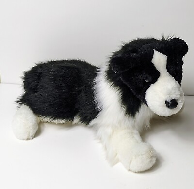 #ad Douglas Realistic Plush Border Collie Plush Stuffed Animal Black White Dog 16” $19.73