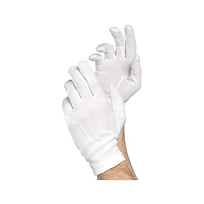 #ad White Cotton Santa Gloves Costume Gloves One Size Fits Most Adults 393229 $9.11