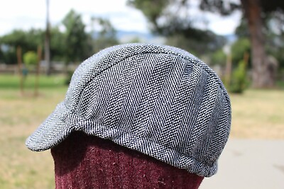 #ad CYCLING CAP 100% WOOL GRAY COLOR HANDMADE IN USA L M S $20.00