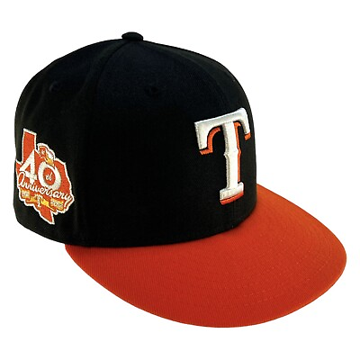 #ad Texas Rangers Black Orange 2 Tone 40th Anniversary Halloween Size 7 MLB $124.99
