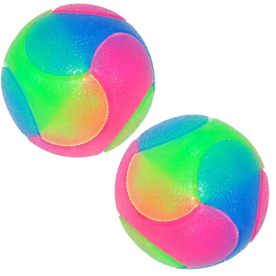 #ad 2 pcs Light Up Dog Balls Flashing Elastic Ball Glow in The Dark Interactive P... $14.99