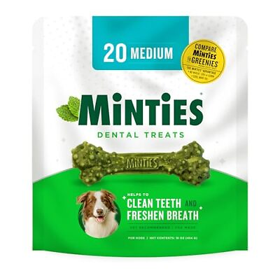 #ad Dental Chews for Dogs 20 Count Vet Recommended Mint Flavored Dental Treats ... $13.95