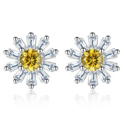 #ad Daisy Flower Love Me Not Nature Crystal Stud Earrings Free Gifts Bag GBP 4.99