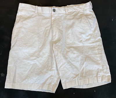 #ad NEW Perry Ellis Linen Cotton Shorts Men#x27;s 38 Waist 9 Length White $14.40