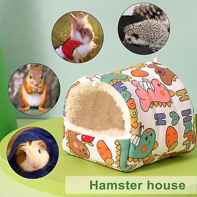 #ad Space Pet Bed Cartoon Pattern Cozy Hamster Nest Guinea Pig Hideout Washable $9.47