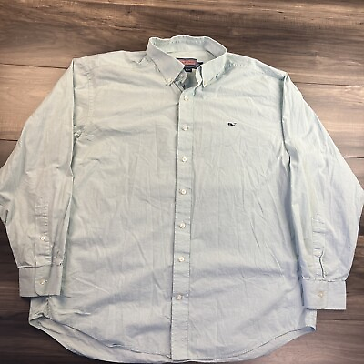 #ad Vineyard Vines Shirt Mens Large Green Check Long Sleeve Button Up $11.33