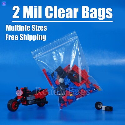 #ad Poly Zip Clear 2ML Resealable Plastic Bags Zipper Seal Top Lock Jewelry Baggies $7.98