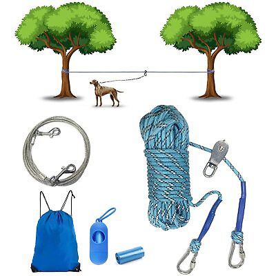 #ad Dog Line Dog Run Tie Out Cable Dog Trolley System for Large Dogs Dog Chains f... $29.91