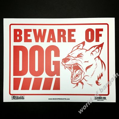 #ad #ad BEWARE OF DOG Sign 9 x 12 Weatherproof Plastic Signage Security Anti Thief H088 $7.95