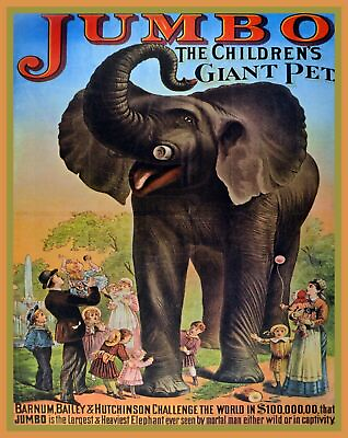 #ad 401251 Jumbo Circus Giant Pet Elephant WALL PRINT POSTER CA C $19.95