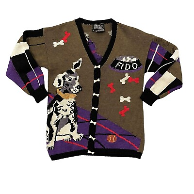 #ad Vintage Berek MartaD Sweater Dog Bone Cardigan Hand Knit Small Hand Knitted Pima $135.00