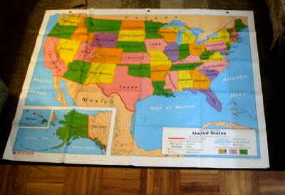 #ad NYSTROM USA First map 65 x 55quot; 1ELS1 Early Learning Homeschool Large Folded $6.99