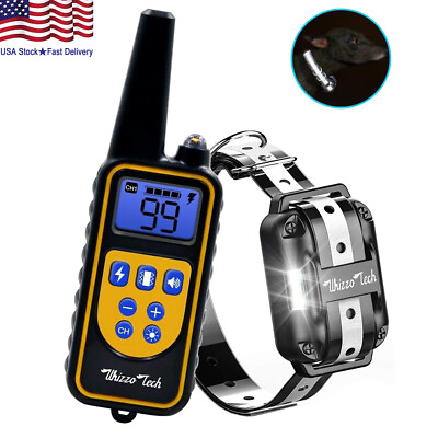 Dog Shock Training Collar Rechargeable Remote Control Waterproof IP67 875 Yards $24.99