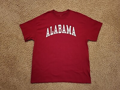 #ad Alabama T Shirt Mens X Large Red Short Sleeve Crew Neck 100% Cotton Fanatics $16.00