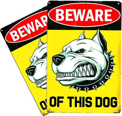 #ad Beware of Dog Signs for Fence 2 Pack Warning Tin Sign Beware of Dog Home Kit $17.99