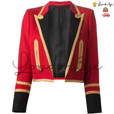 #ad Women Cotton Military Jacket Naval Officer Admiral Blazer Womens Spencer Coat GBP 97.46